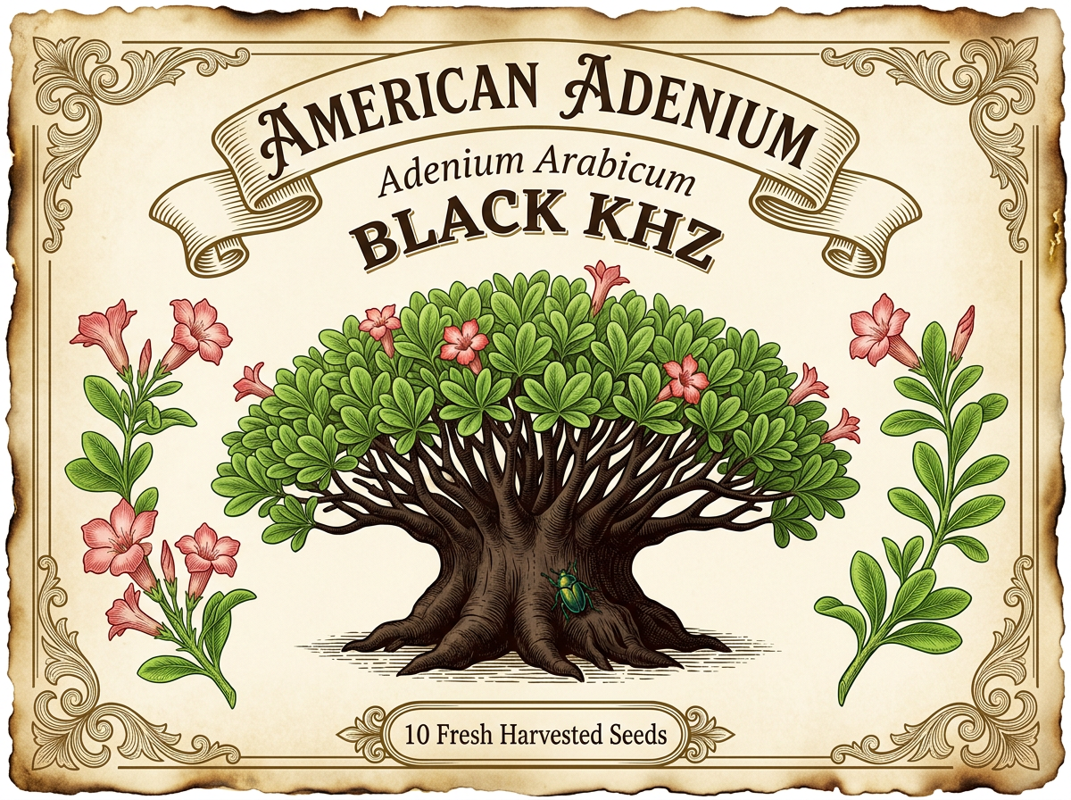 Adenium arabicum 'Black KHZ' (Choco Black KHZ) — Dwarf Thai Hybrid Seeds
