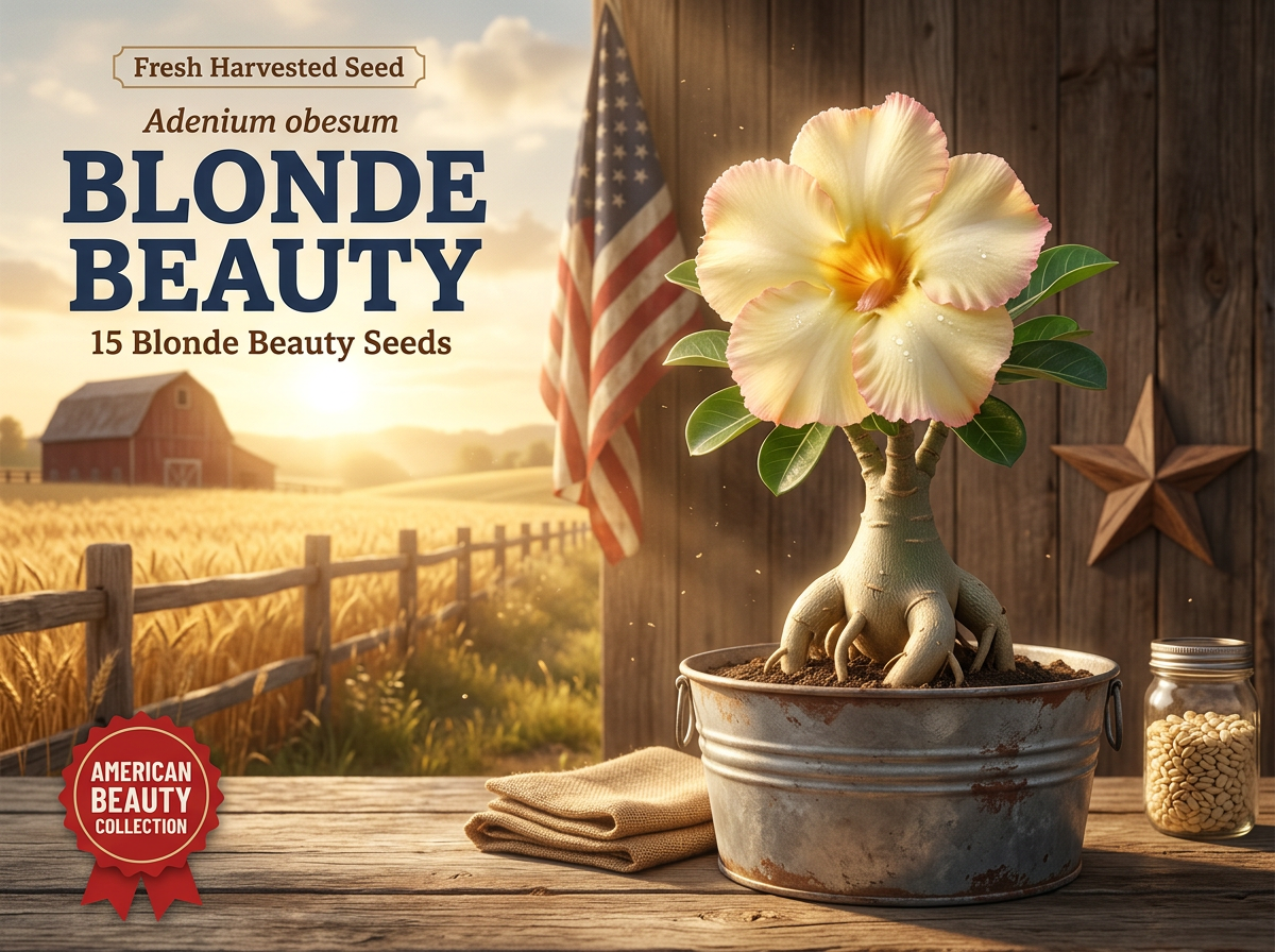 Blonde Beauty Adenium obesum seeds 15ct