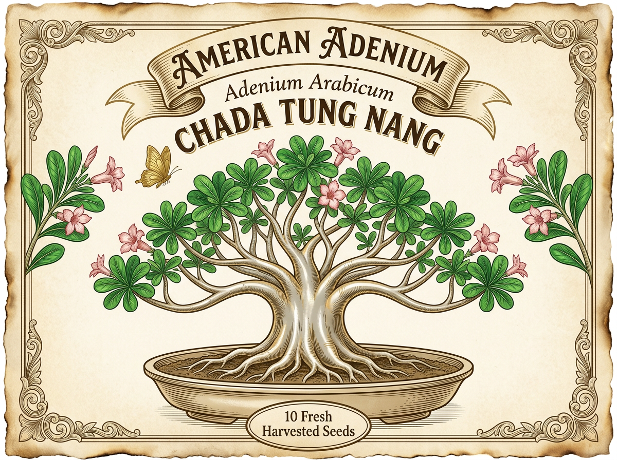 Adenium arabicum 'Chada Tung Nang' — Golden Skirt Crown Thai Hybrid Seeds