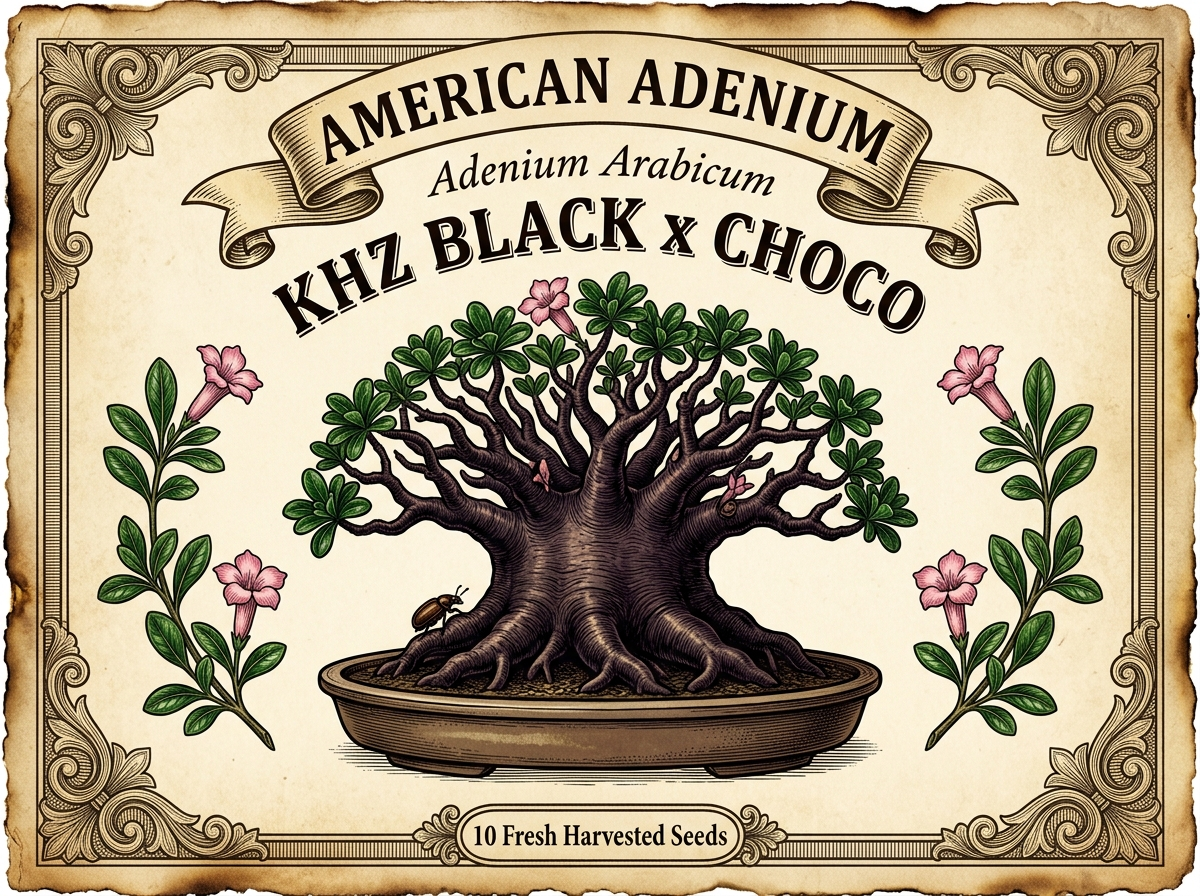 Adenium Arabicum KHZ Black x Choco 10 seed package