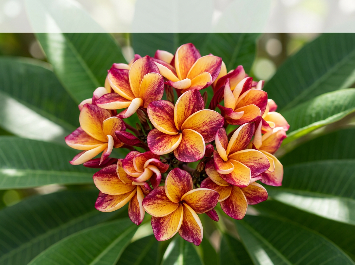 Plumeria rubra ‘Pawsang’ Seeds — Burgundy & Gold Splash Thai Cultivar (10 Seeds)
