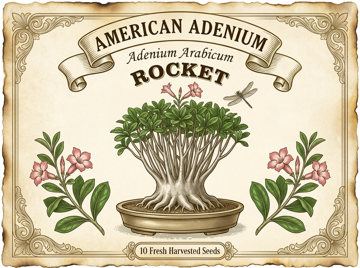 Adenium arabicum 'Rocket' — Vertical Crowned Canopy Thai Hybrid Seeds