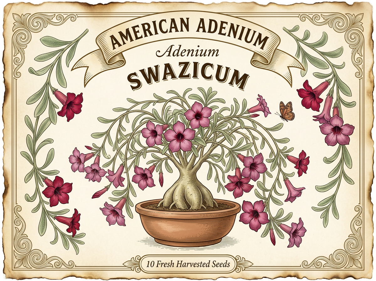 Adenium swazicum — Summer Impala Lily Seeds (Southern Africa Species)