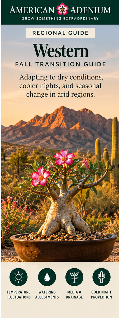 Western Adenium October fall transition guide illustration