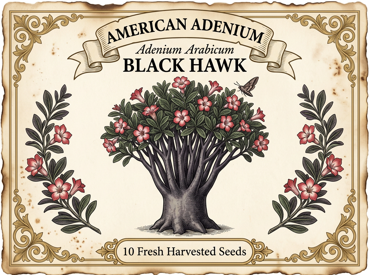 Adenium arabicum 'Black Hawk' — Collector Arabicum Seeds