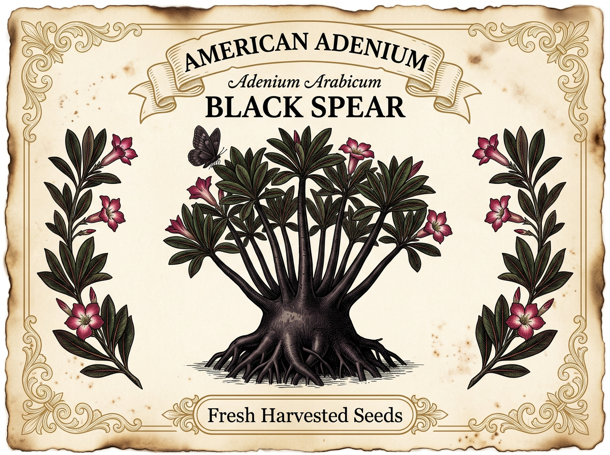 Adenium arabicum 'Black Spear' — Collector Thai Arabicum Seeds