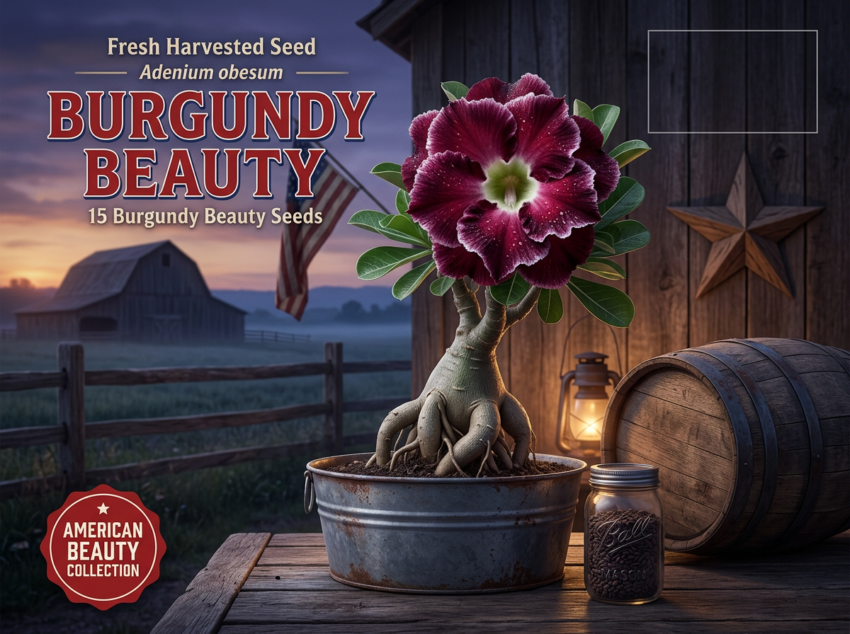 Burgundy Beauty Adenium obesum seeds 15ct