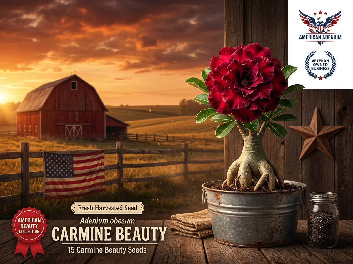 Carmine Beauty Adenium obesum seeds 15ct