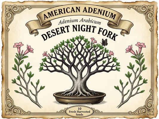Adenium Arabicum Desert Night Fork Seeds Qty 10 seeds