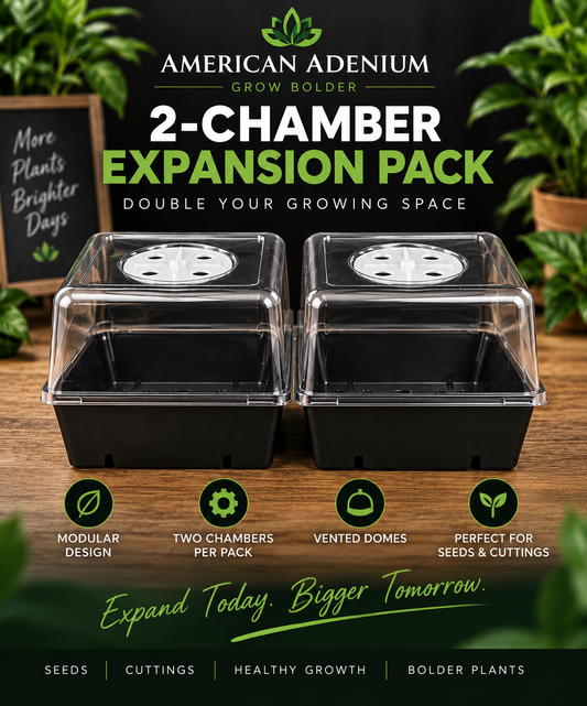 American Adenium 2-Chamber Expansion Pack with two propagation trays and vented humidity domes