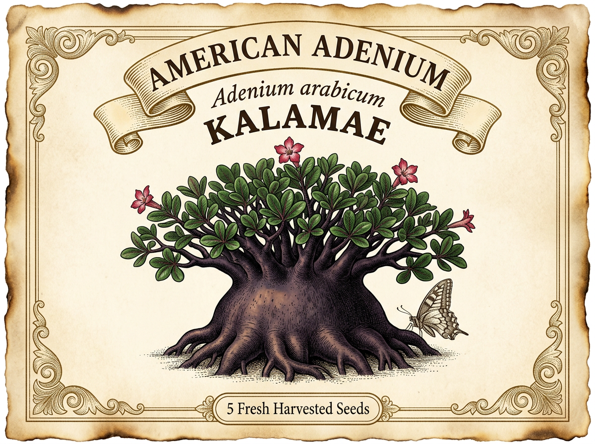 Adenium arabicum 'Kalamae' (F2) Seeds — Dark-Barked Thai Cultivar - 10 Seed Pack