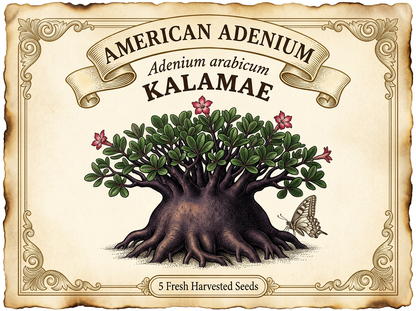 Adenium arabicum 'Kalamae' (F2) Seeds — Dark-Barked Thai Cultivar - 10 Seed Pack