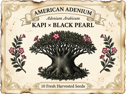 Adenium arabicum 'Kapi + Black Pearl' — Collector Arabicum Seeds