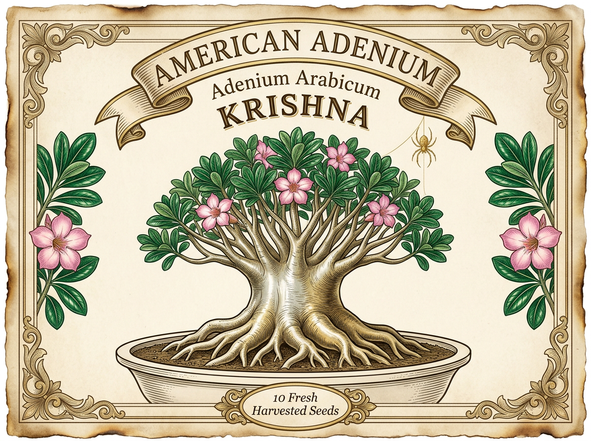 Adenium arabicum 'Krishna' — Golden Standard Root-Flare Thai Hybrid Seeds