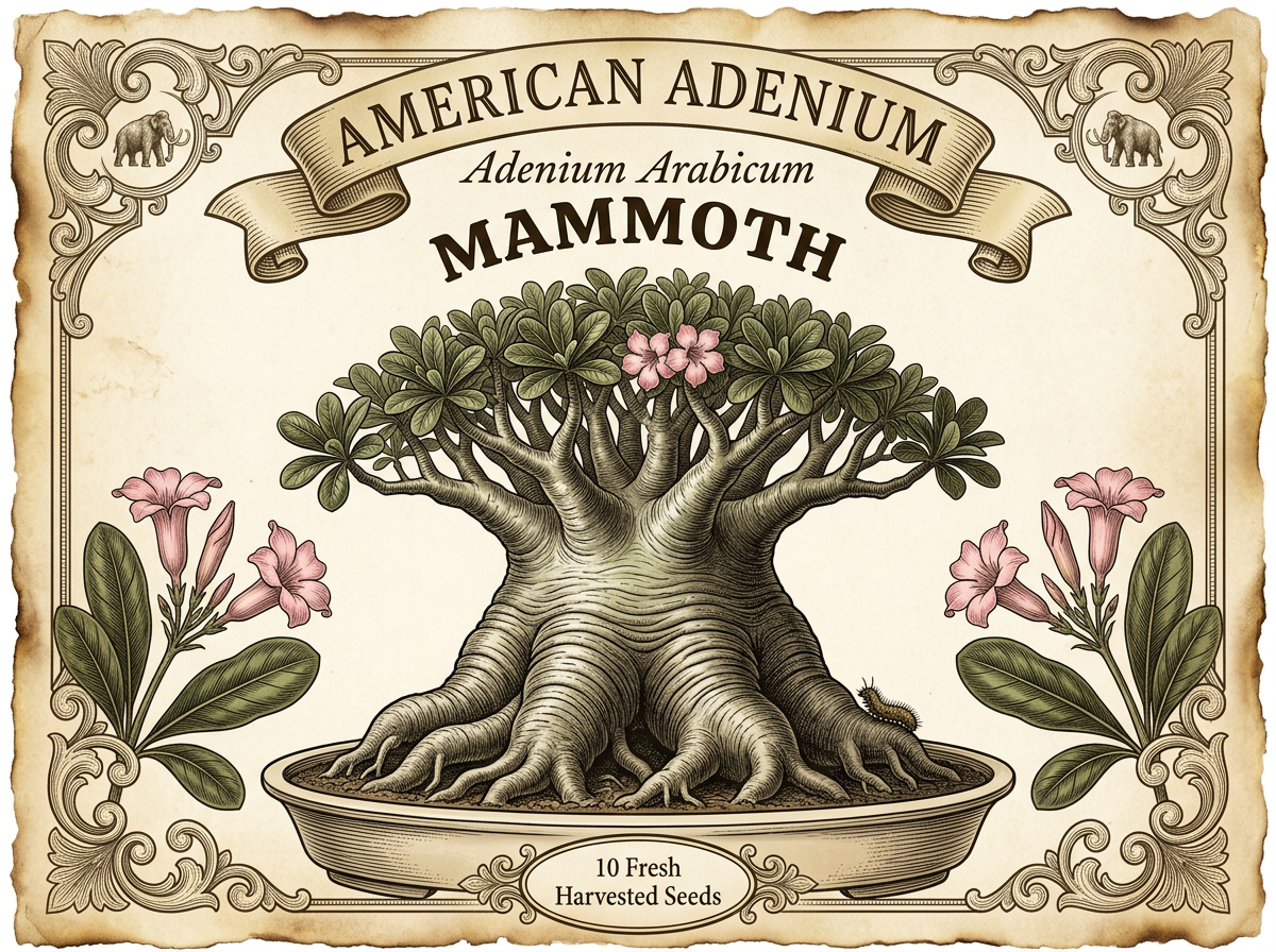 Adenium arabicum 'Mammoth' — Massive-Caudex Heavyweight Thai Hybrid Seeds