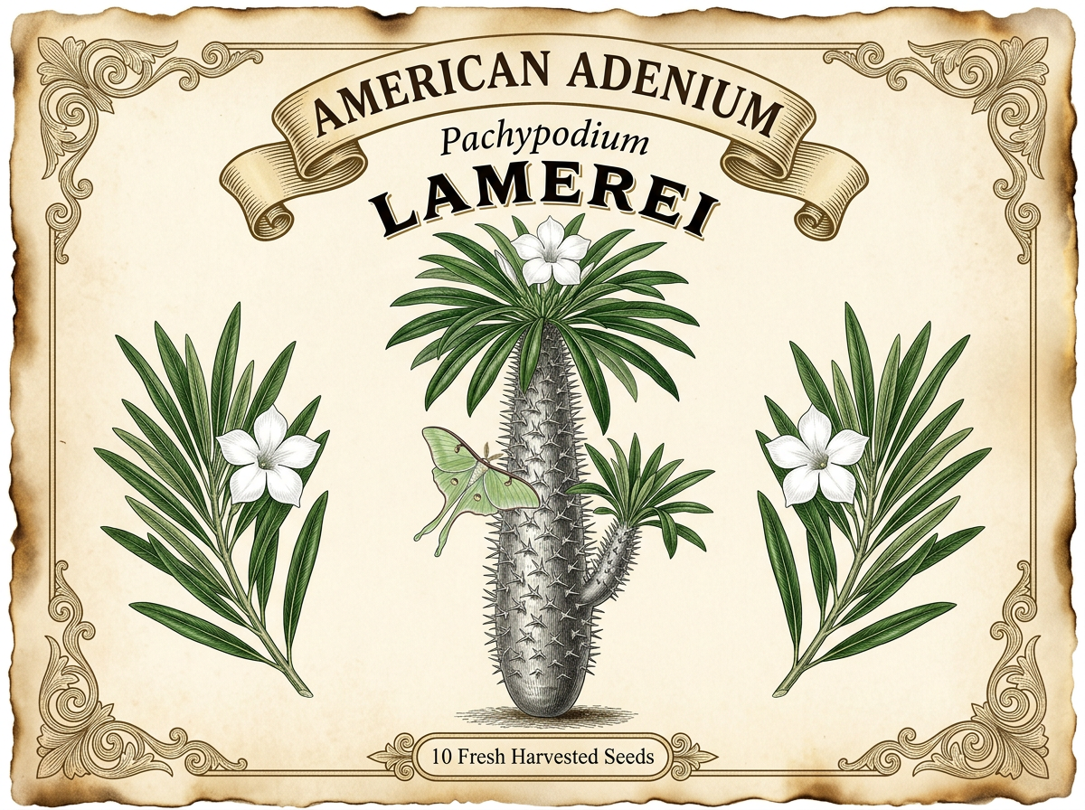 Pachypodium lamerei — Madagascar Palm Caudiciform Seeds -10 Seed Pack