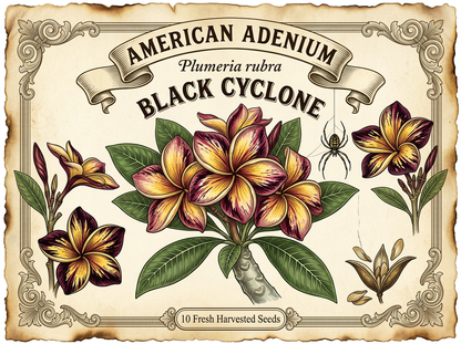 Plumeria rubra 'Black Cyclone' with deep near-black burgundy petals on a tropical frangipani bloom