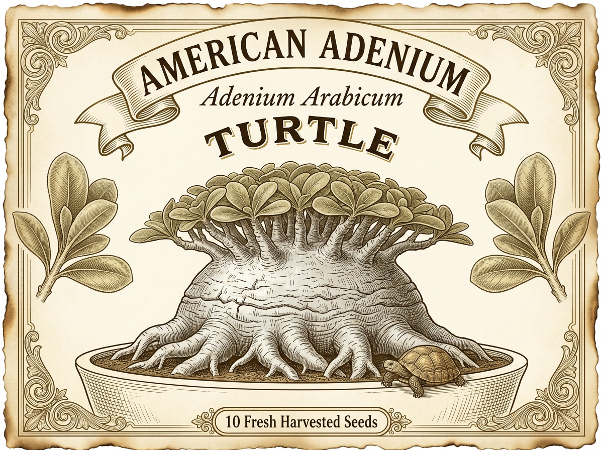 Adenium arabicum 'Turtle' — Tortoise Shell Caudex Thai Hybrid Seeds
