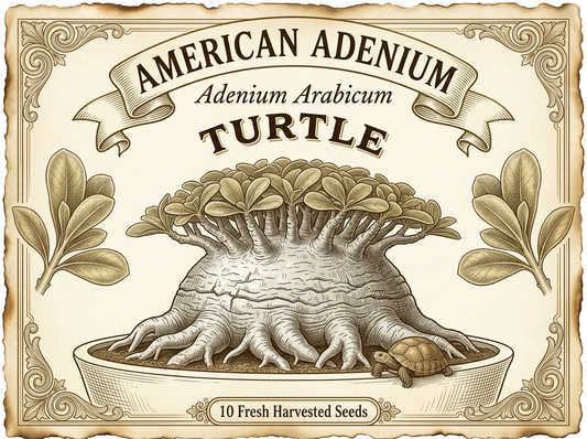 Adenium arabicum 'Turtle' — Tortoise Shell Caudex Thai Hybrid Seeds