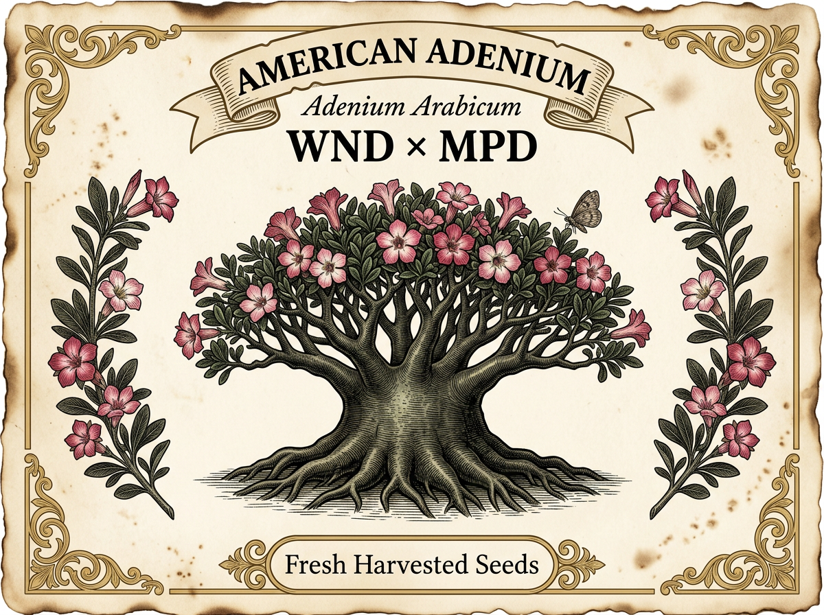 Adenium arabicum 'WND x MPD' Rare Seedling - Compact Caudex Bonsai