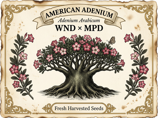 Adenium arabicum 'WND x MPD' Rare Seedling - Compact Caudex Bonsai