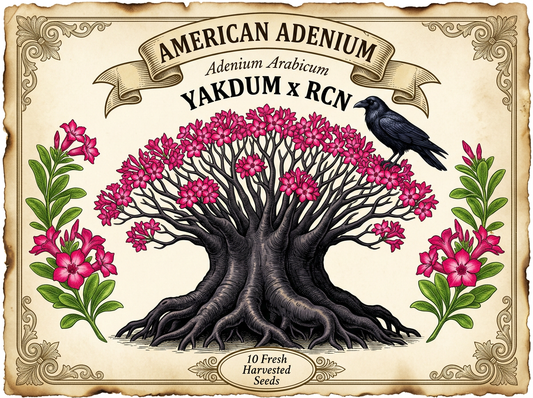 Adenium arabicum 'Yakdum' × 'RCN' — Black Queen Structural Hybrid Seeds