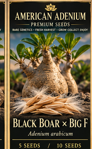 American Adenium vintage Adenium arabicum black-boar-big-f seed illustration
